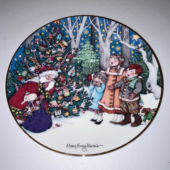 1992 Mary Engelbreit Hallmark Plate-The Wonder Of Christmas 🎅🏻 Fine Porcelain - Picture 9 of 16